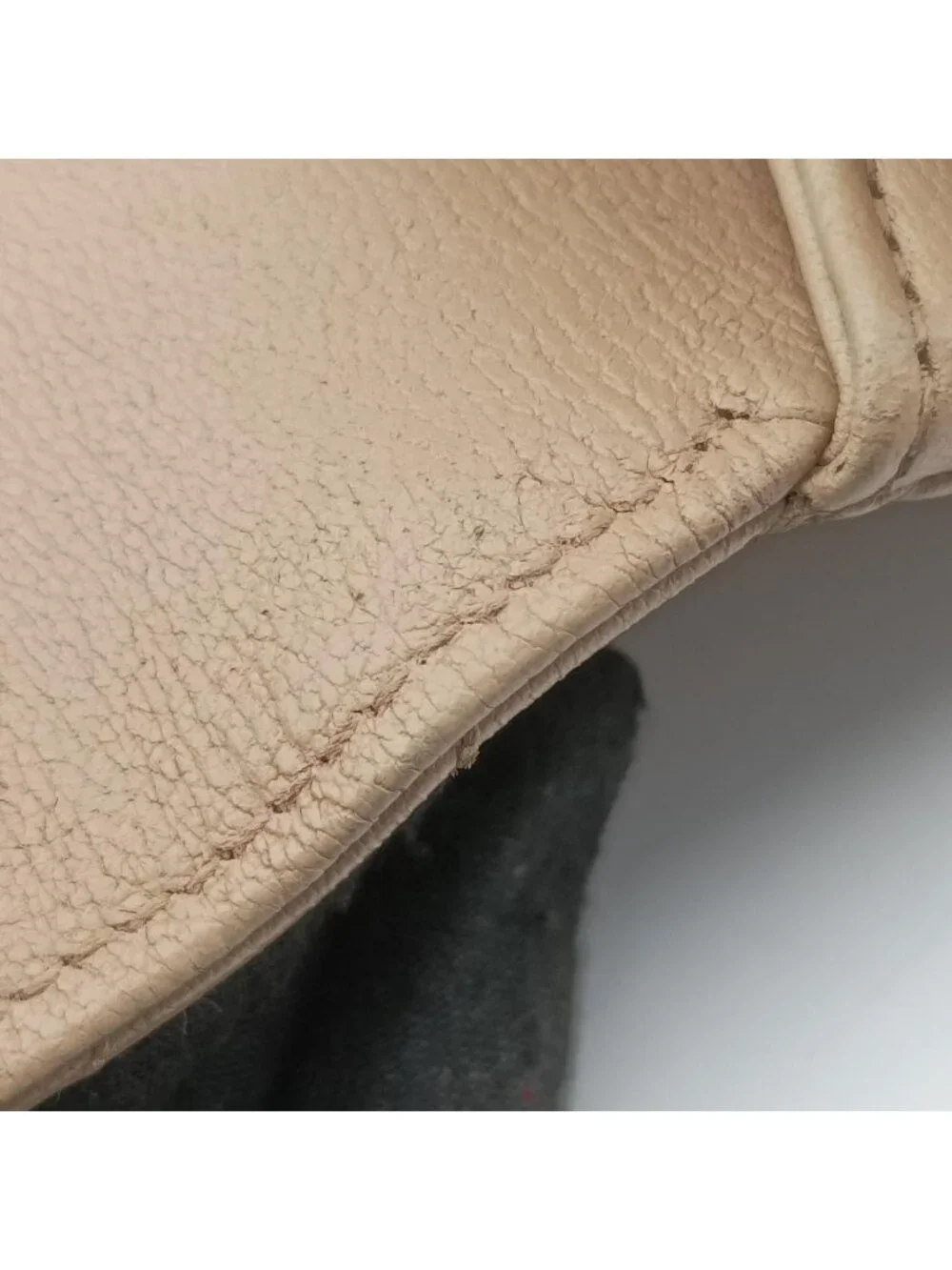 Saint Laurent Carre Beige Leather Shoulder Bag